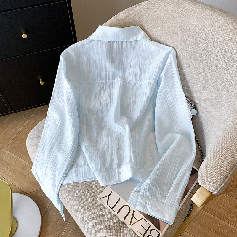 Long sleeve coat white sun shirt for women
