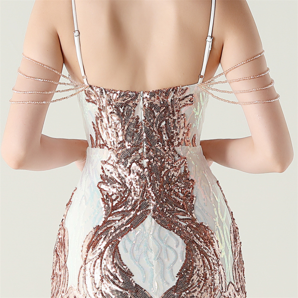 Colors preside drape perform V-neck evening dress