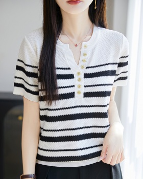 Fashion summer T-shirt stripe tops for women