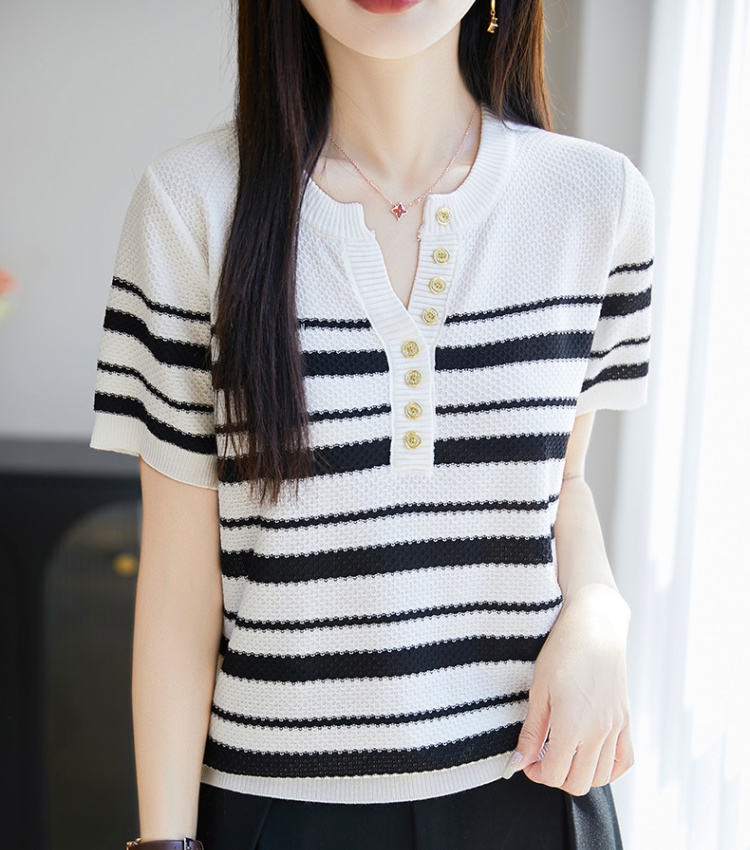 Fashion summer T-shirt stripe tops for women