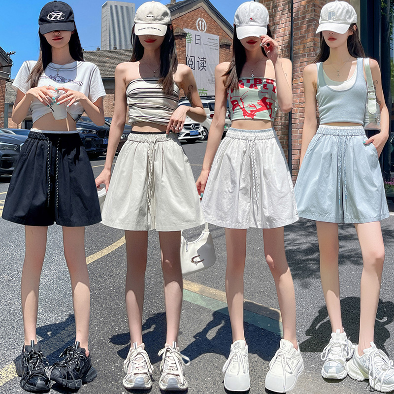 Wide leg summer A-line slim shorts for women