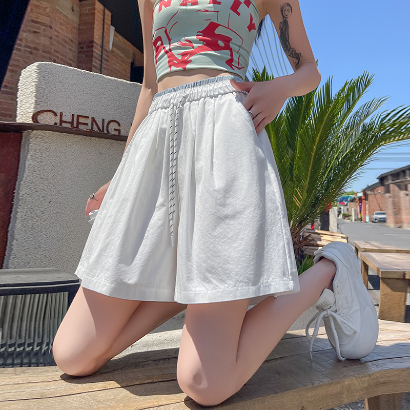 Wide leg summer A-line slim shorts for women