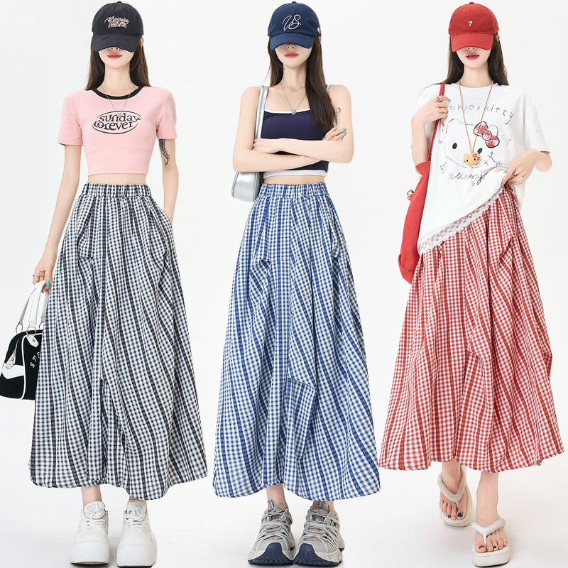 Summer A-line fold slim big skirt irregular skirt