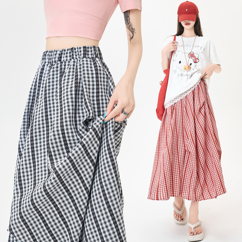 Summer A-line fold slim big skirt irregular skirt