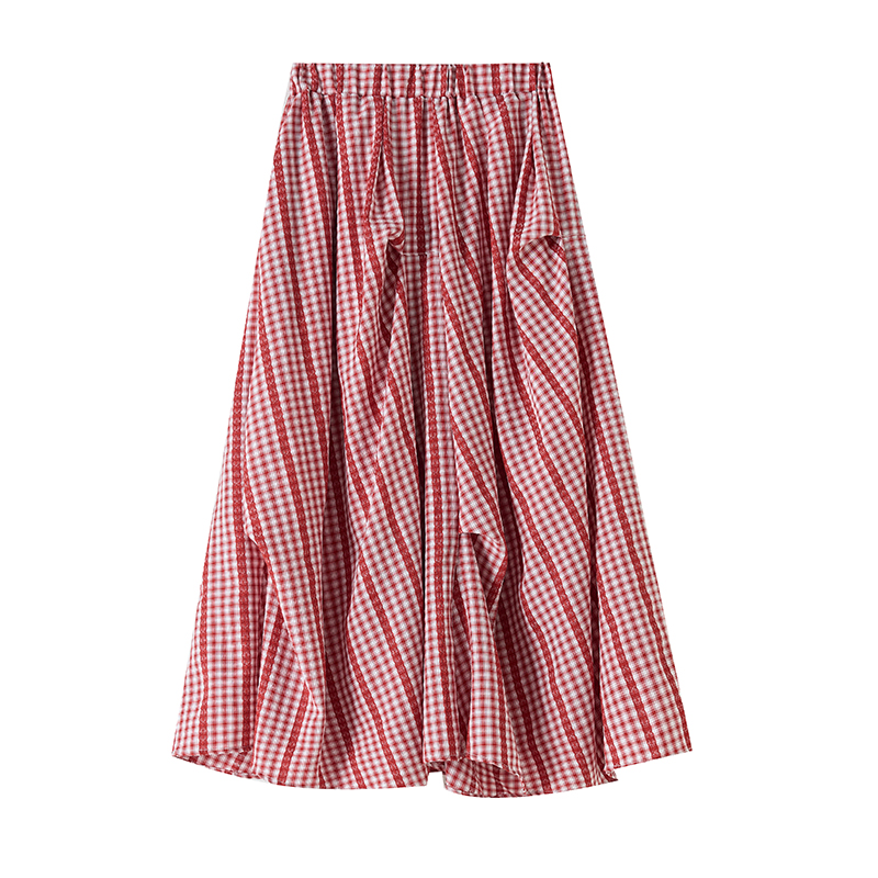 Summer A-line fold slim big skirt irregular skirt