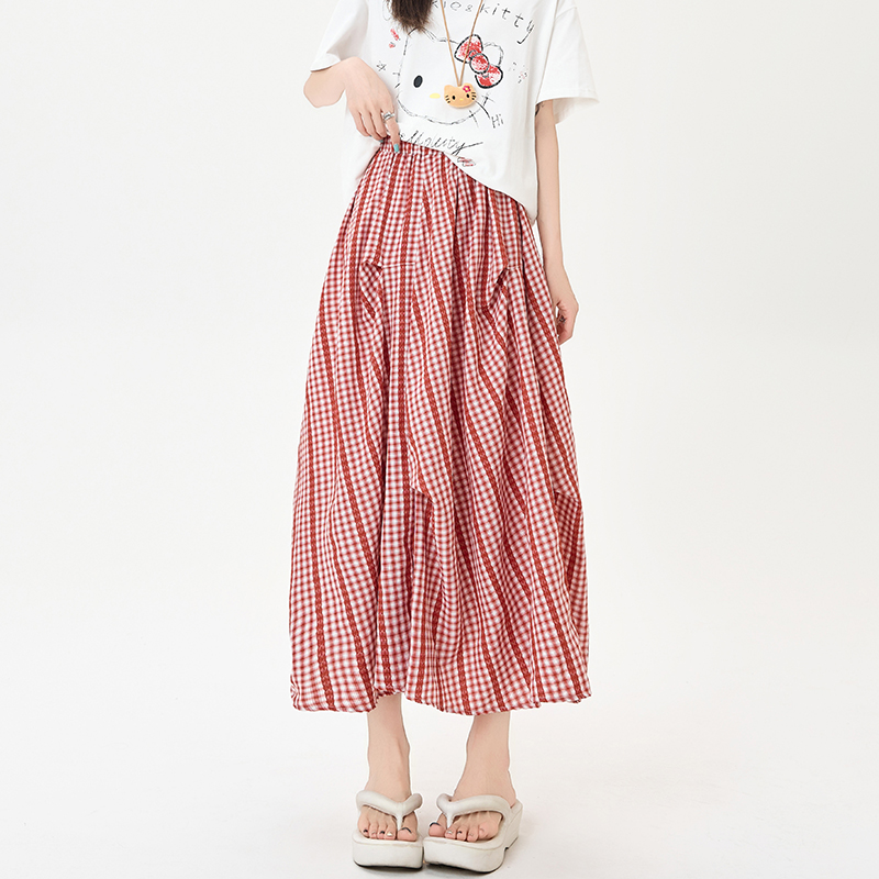Summer A-line fold slim big skirt irregular skirt