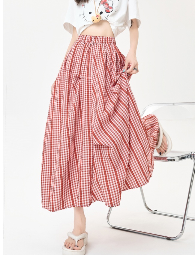 Summer A-line fold slim big skirt irregular skirt