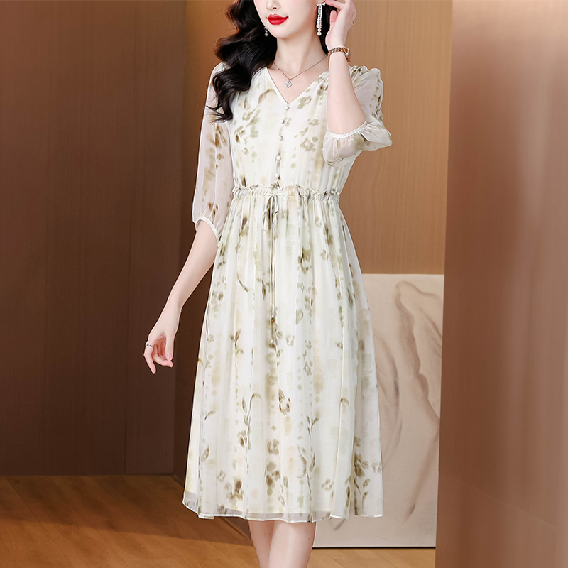Real silk silk light luxury dress for women