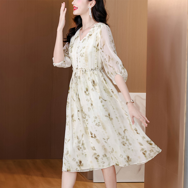 Real silk silk light luxury dress for women