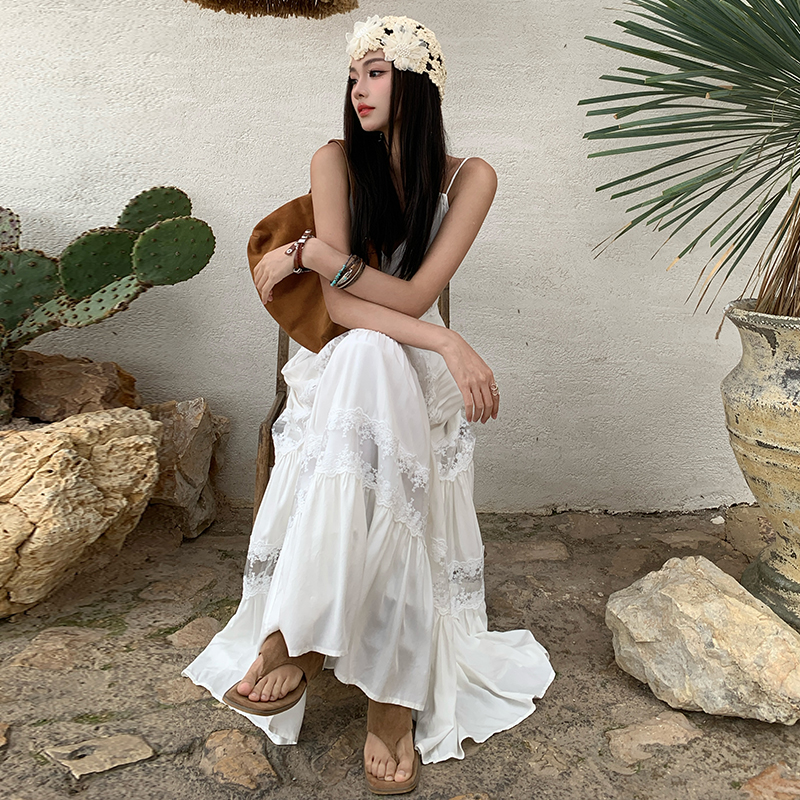 Sling temperament long dress vacation dress for women
