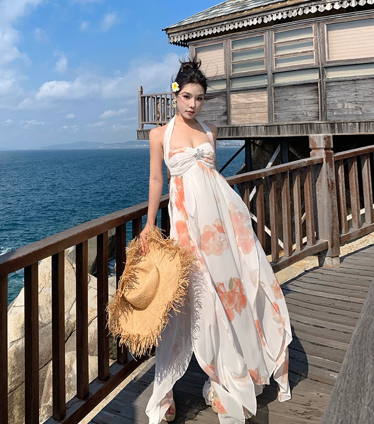 Light luxury dress wrapped chest long dress for women