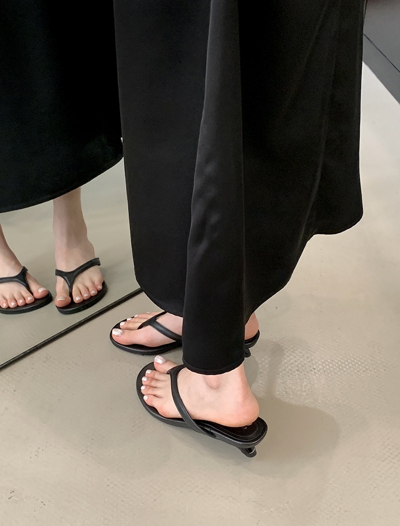 All-match summer high-heeled shoes wears outside flip-flops