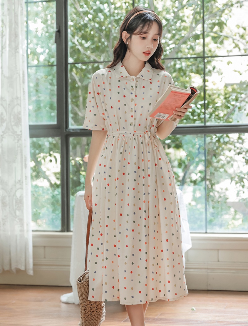 Student show young colors frenum dress for women