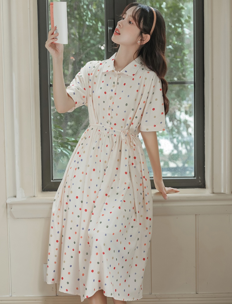 Student show young colors frenum dress for women