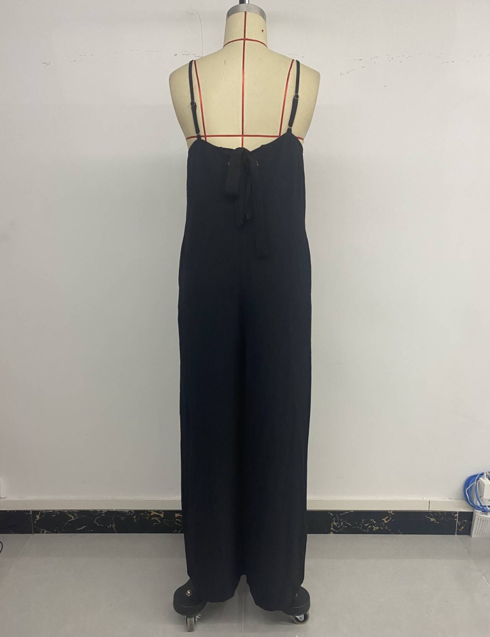 Splice simple wide leg sling Casual jumpsuit