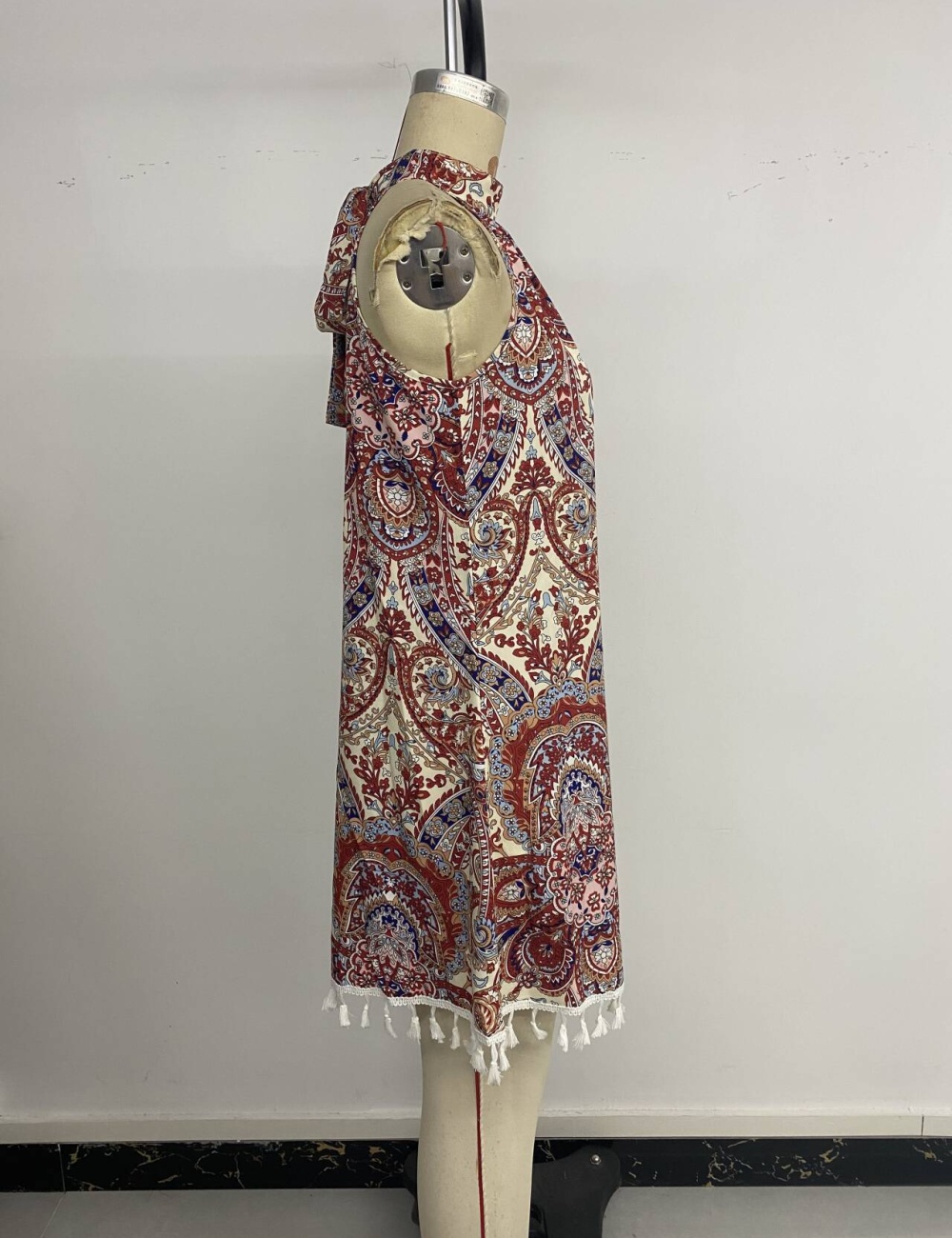 Halter printing European style unique dress
