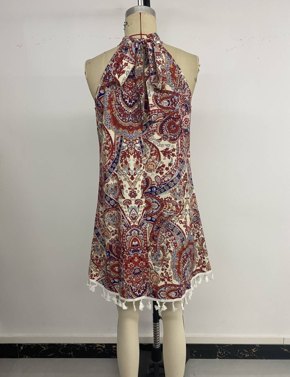 Halter printing European style unique dress