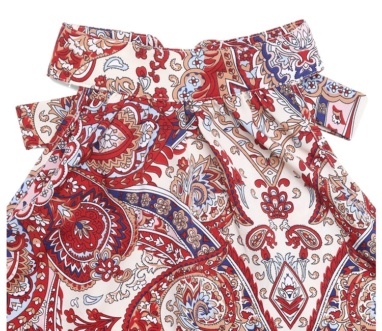 Halter printing European style unique dress
