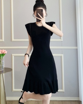 Black summer dress chanelstyle mermaid vest for women