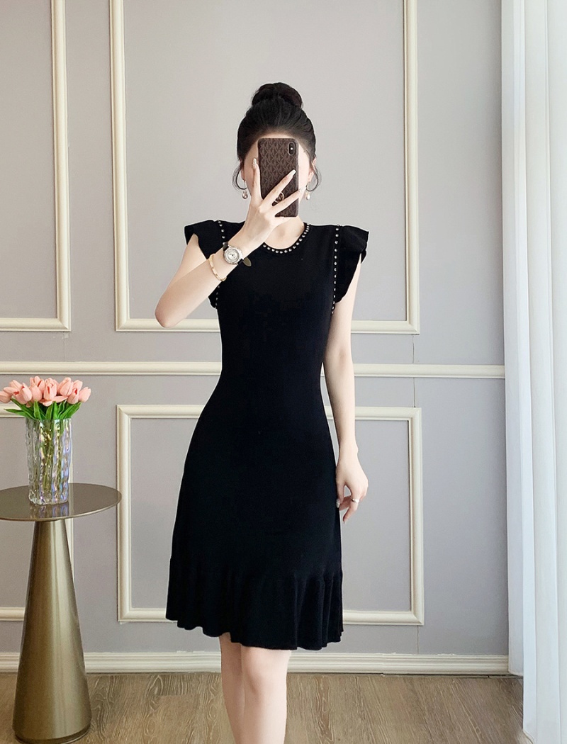 Black summer dress chanelstyle mermaid vest for women