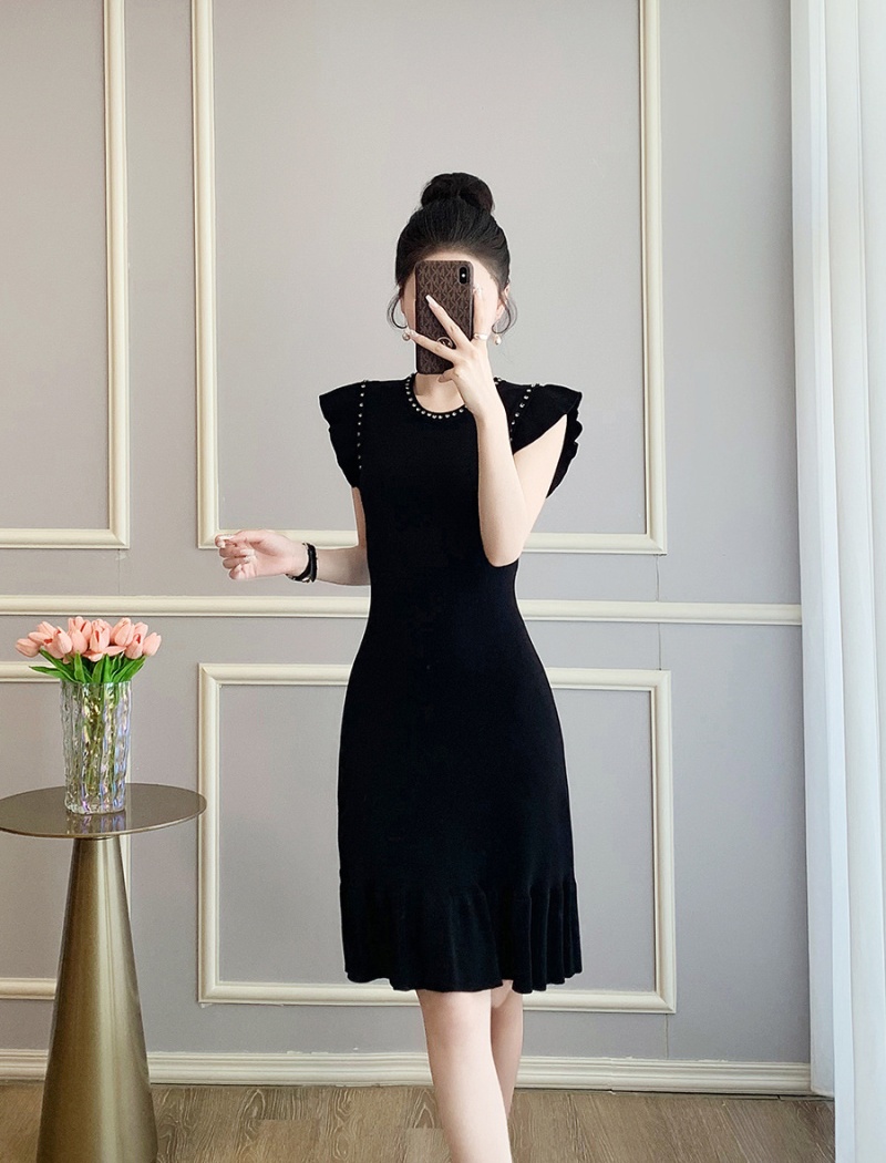 Black summer dress chanelstyle mermaid vest for women