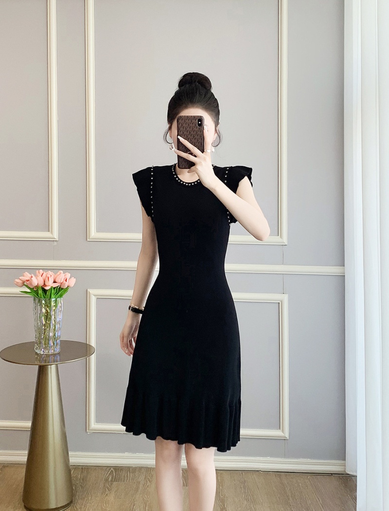 Black summer dress chanelstyle mermaid vest for women