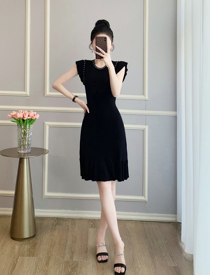 Black summer dress chanelstyle mermaid vest for women
