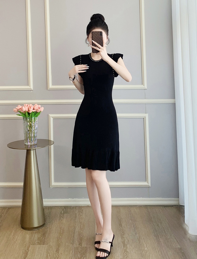 Black summer dress chanelstyle mermaid vest for women