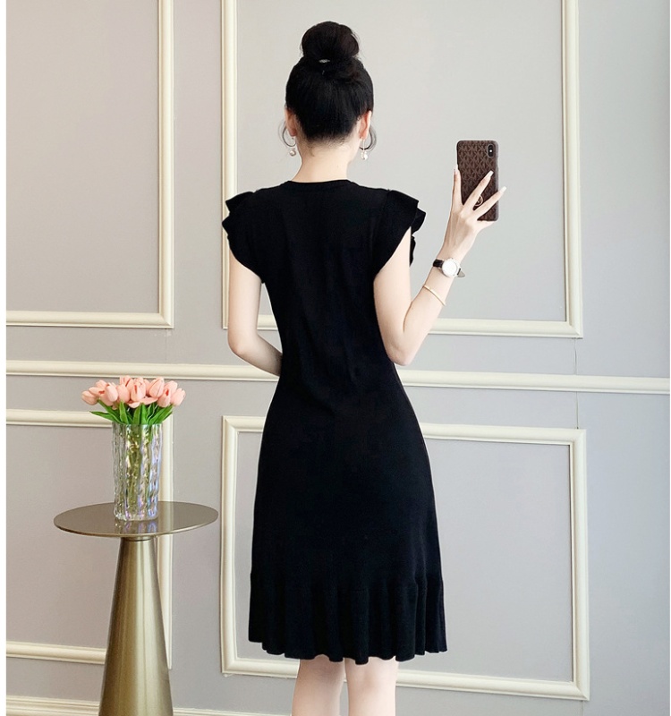 Black summer dress chanelstyle mermaid vest for women