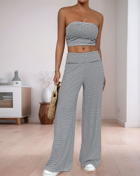 Simple summer long pants fashion vest a set for women