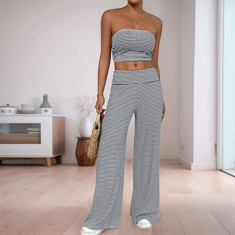 Simple summer long pants fashion vest a set for women