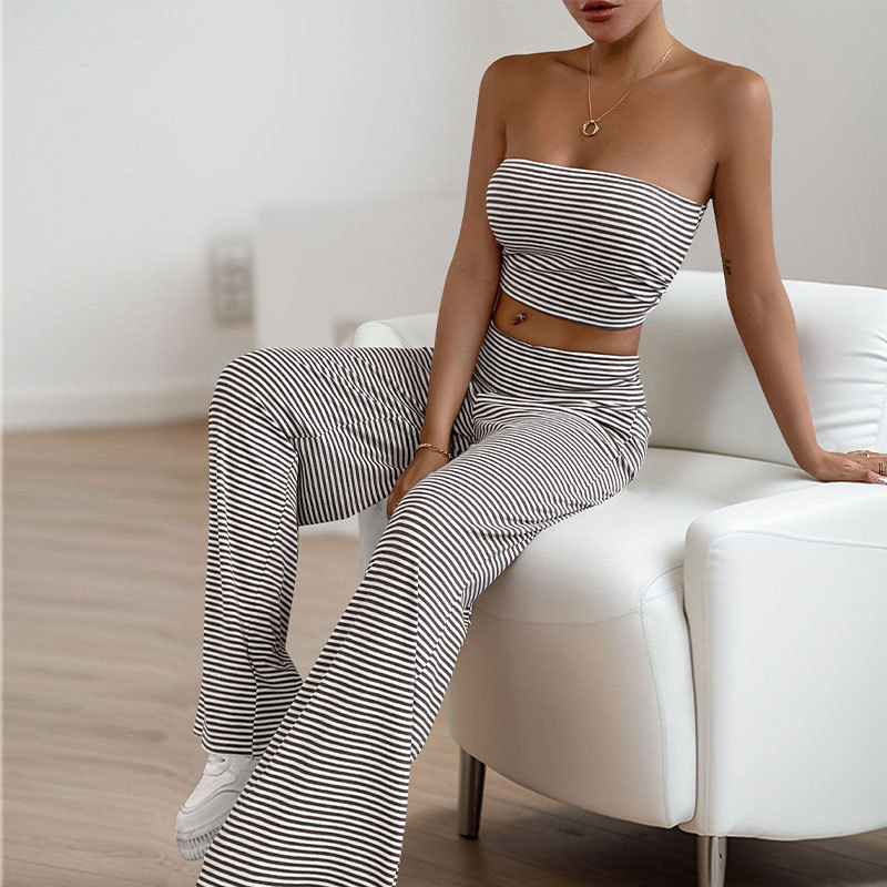 Simple summer long pants fashion vest a set for women