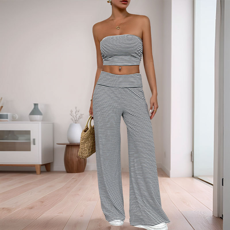 Simple summer long pants fashion vest a set for women