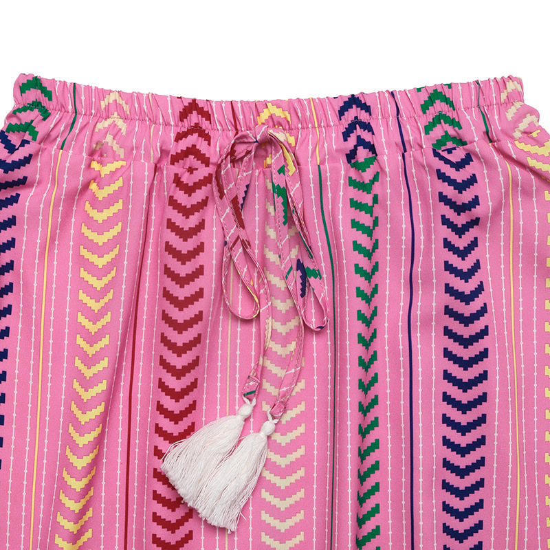Frenum tassels summer European style slim stripe skirt