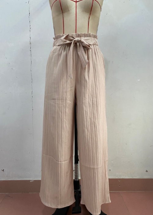 Wide leg frenum bow thin summer pure pants for women