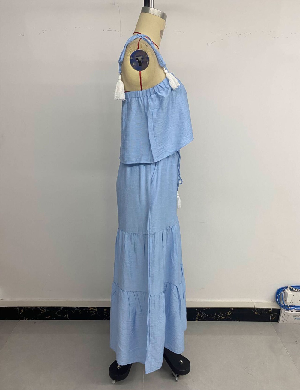 Pure sling tops wide leg fresh long pants 2pcs set