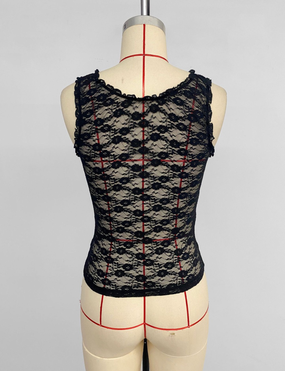 Lace sweet summer sexy black wood ear vest for women