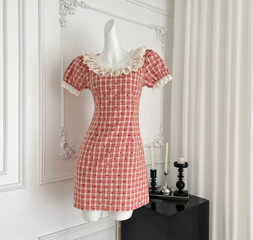 Heart red cell floral playful France style dress
