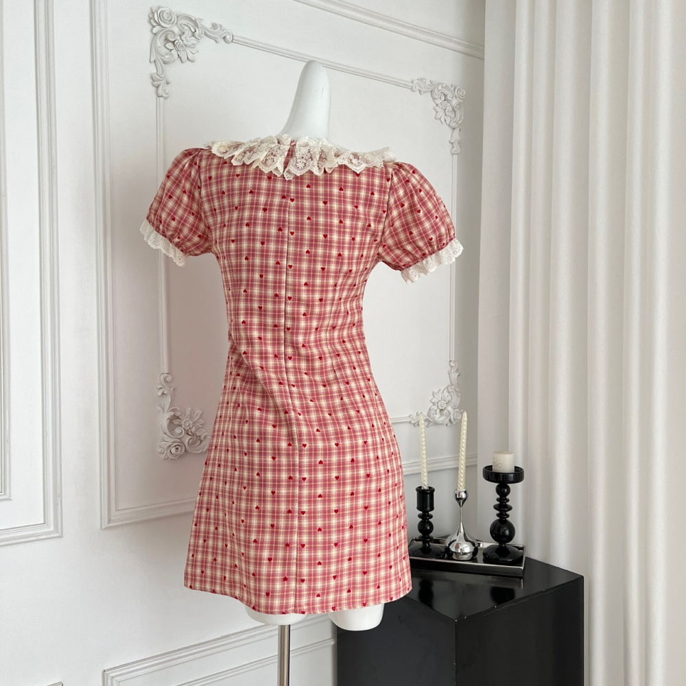 Heart red cell floral playful France style dress