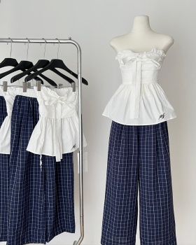Temperament casual pants Korean style tops a set for women