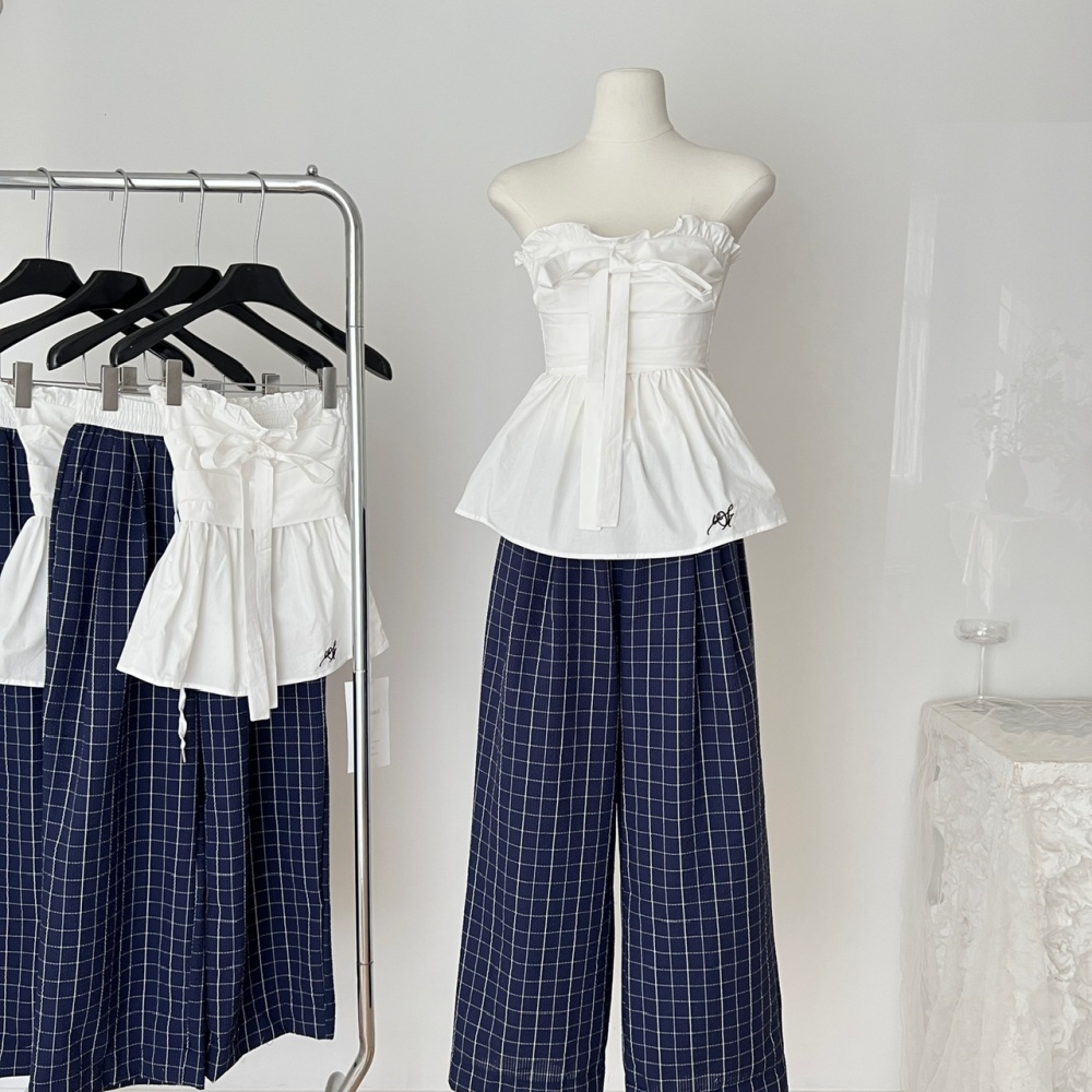 Temperament casual pants Korean style tops a set for women