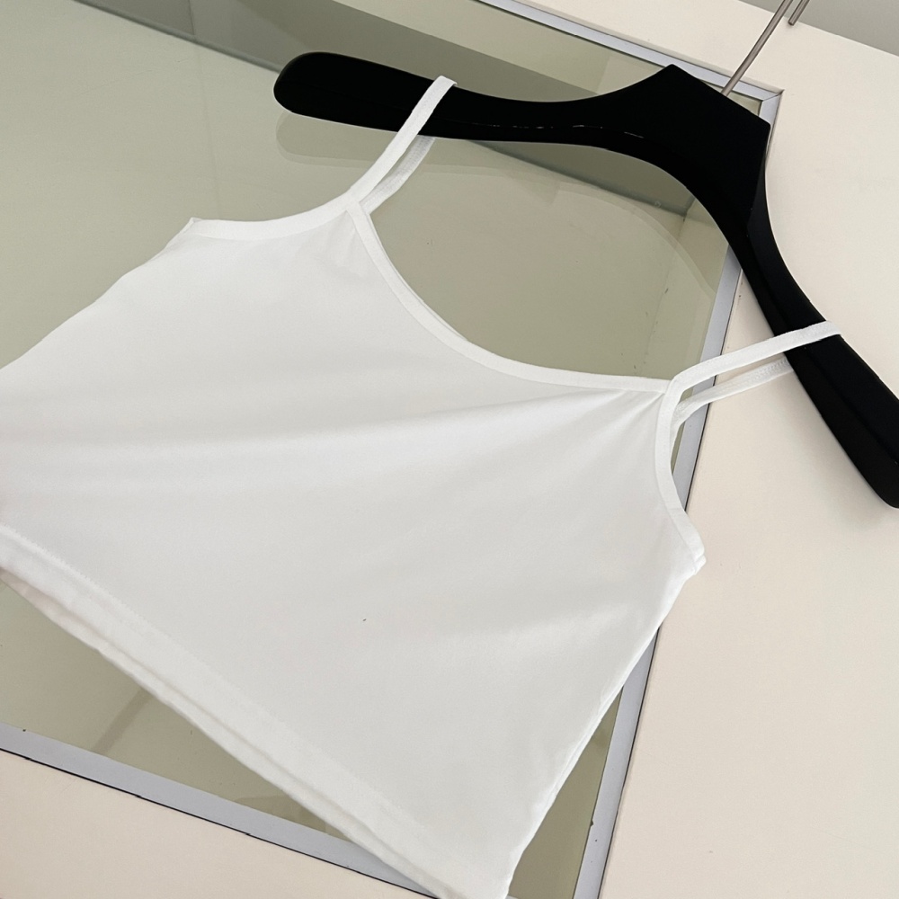 Sling embroidery lace tops satin hollow vest a set
