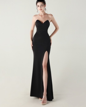Banquet bridesmaid dress wrapped chest evening dress