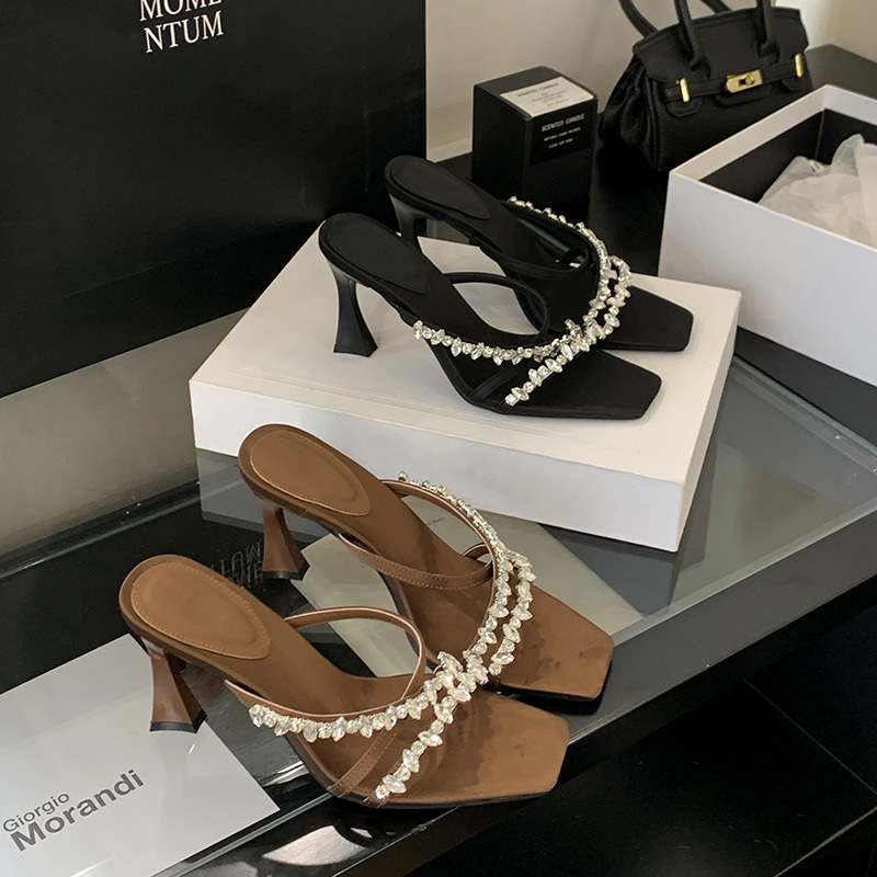 Fashion slippers open toe high-heeled shoes for women
