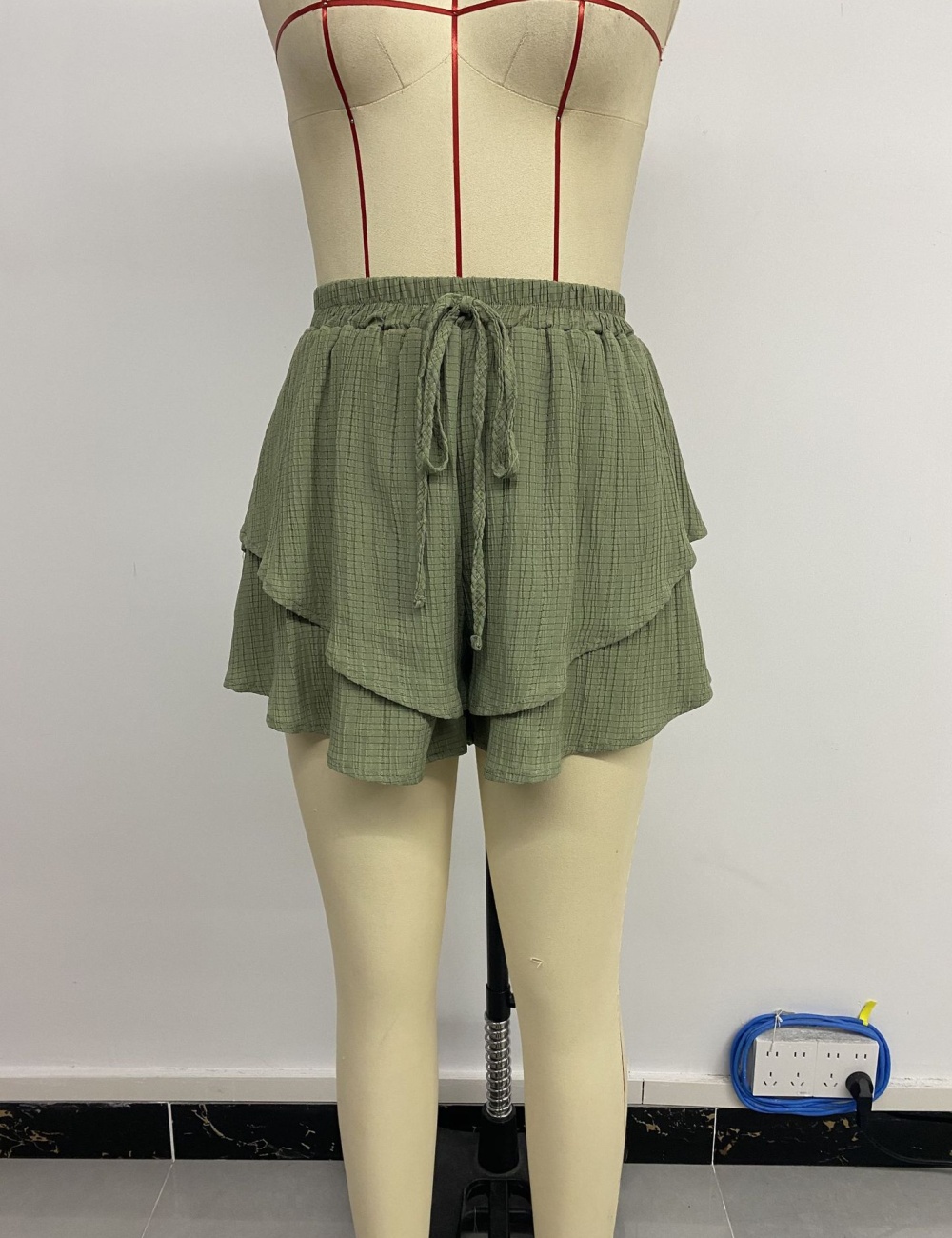 Double European style Casual pure shorts for women