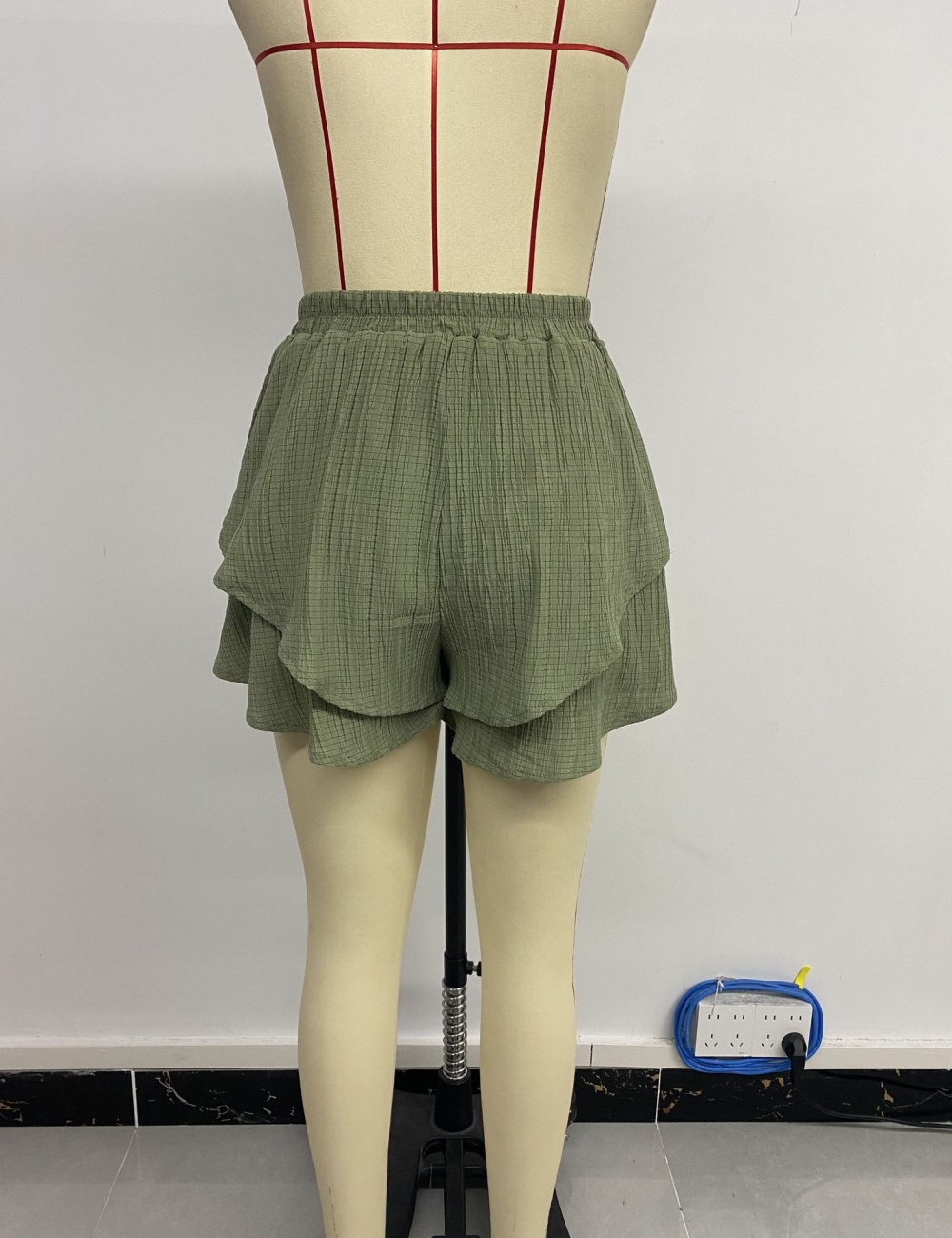 Double European style Casual pure shorts for women