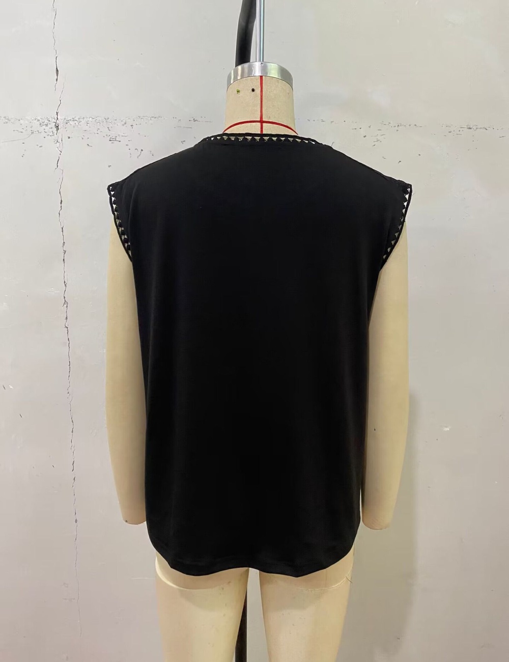 Round neck pure elegant simple European style tops