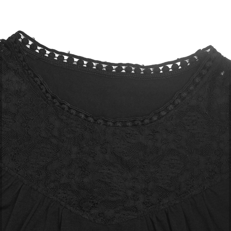 Round neck pure elegant simple European style tops