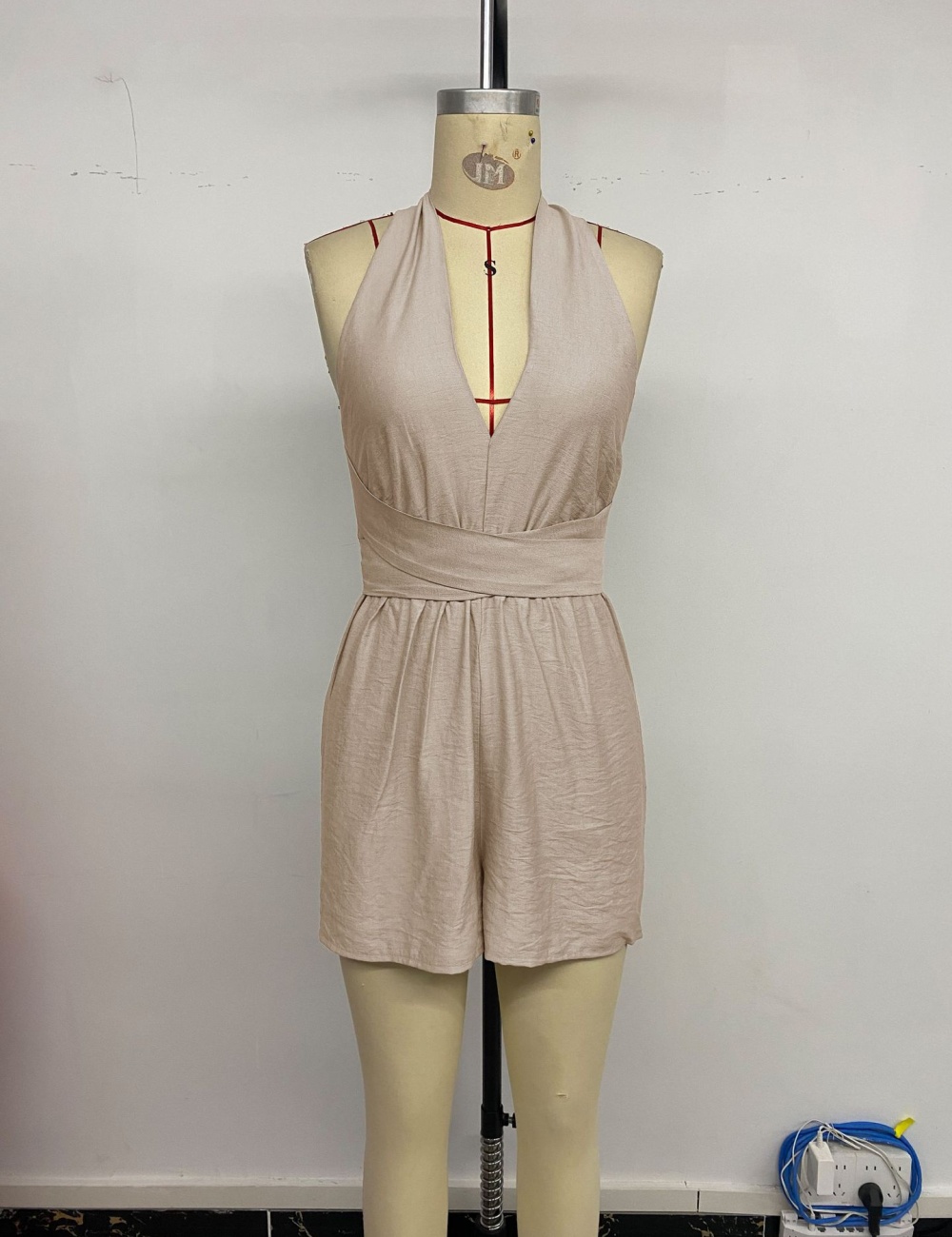 Vacation pinched waist sleeveless Casual jumpsuit