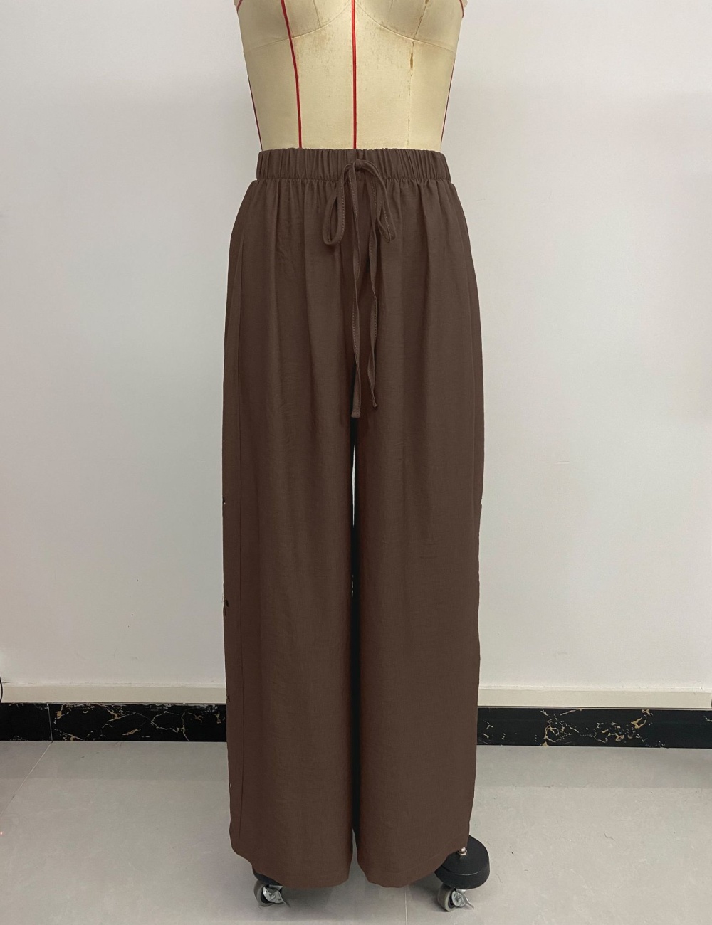 Thin pure loose embroidery wide leg pants for women
